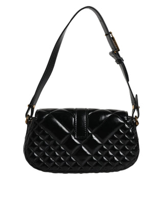 Versace Black Calfskin Quilted Shoulder Strap Bag