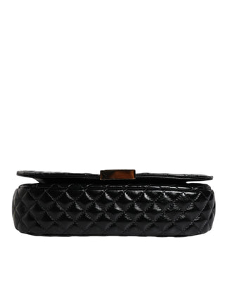Versace Black Calfskin Quilted Shoulder Strap Bag