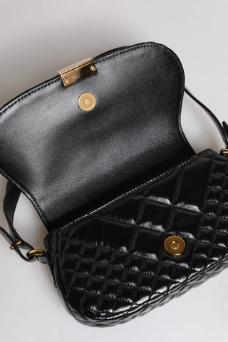 Versace Black Calfskin Quilted Shoulder Strap Bag