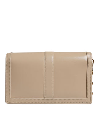 Versace Beige Calf Leather Chain Crossbody Bag