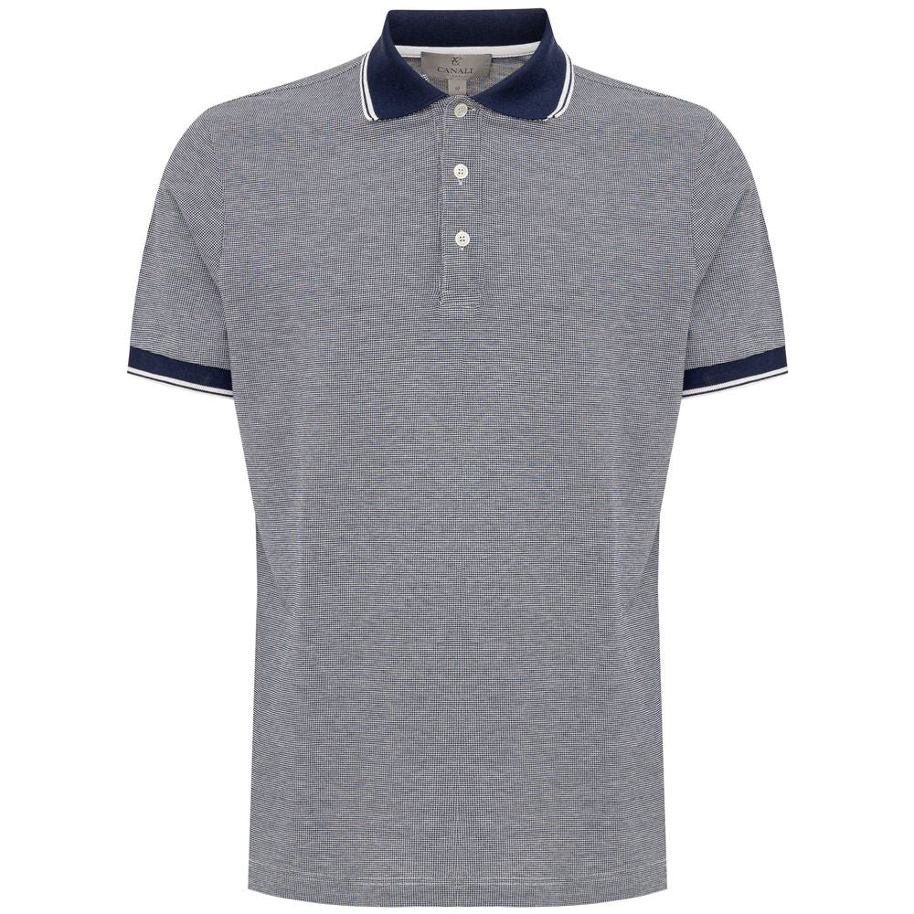 Canali Blue Cotton Polo Shirt - Ginchy