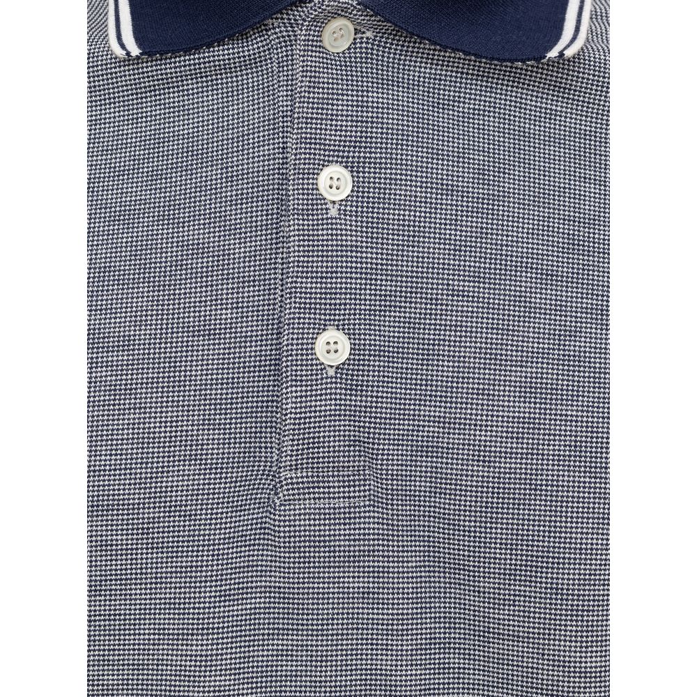 Canali Blue Cotton Polo Shirt - Ginchy