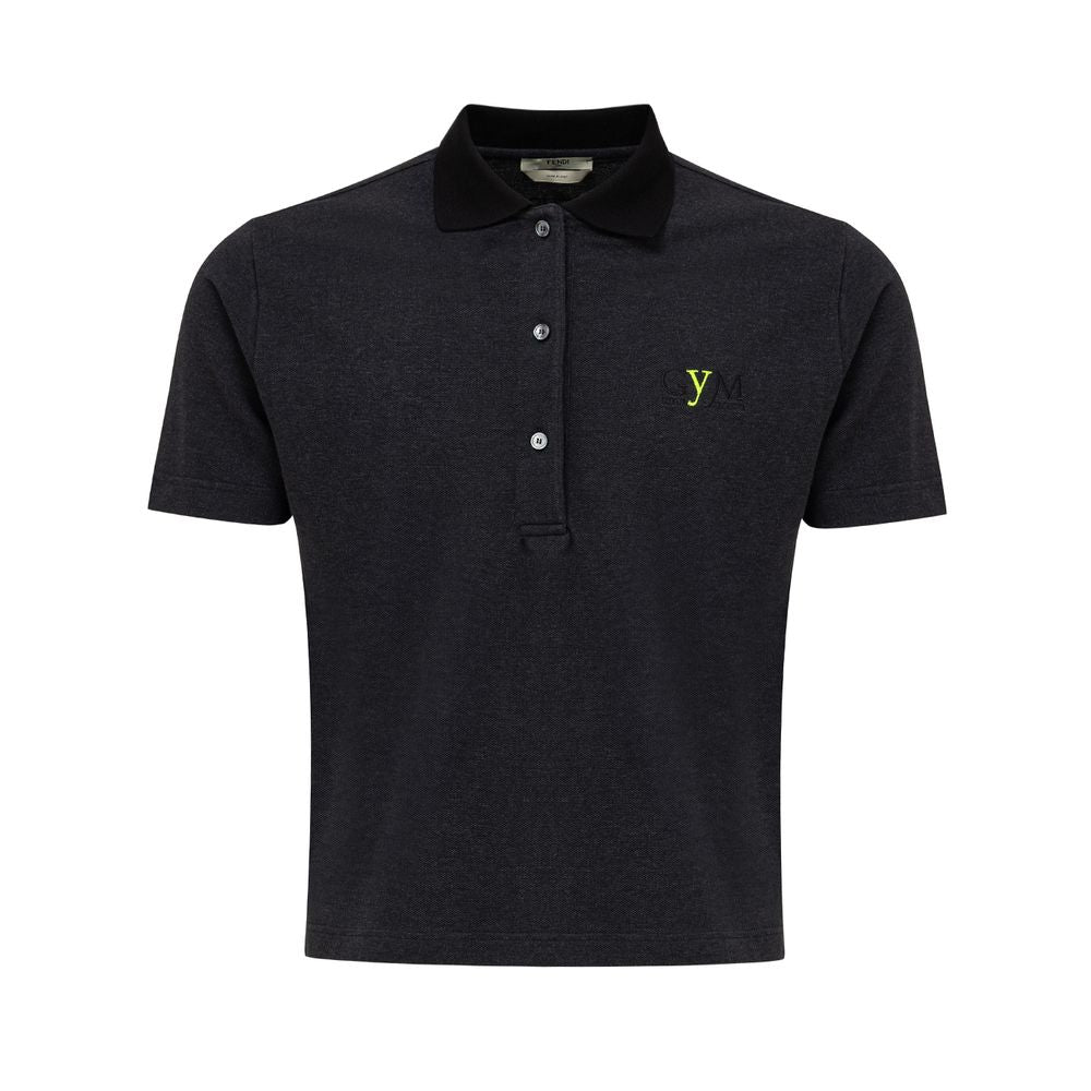 Fendi Black Cotton Polo Shirt - Ginchy