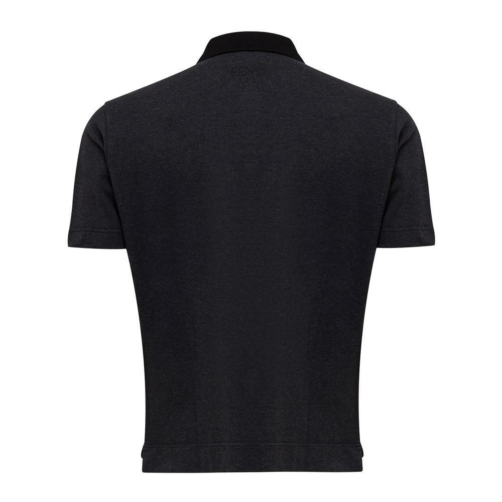 Fendi Black Cotton Polo Shirt - Ginchy