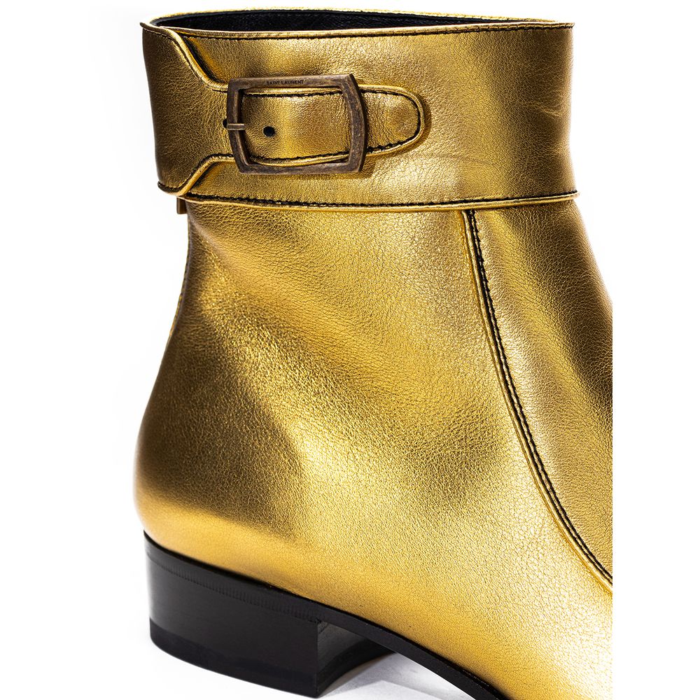 Saint Laurent Gold Leather Boot - Ginchy