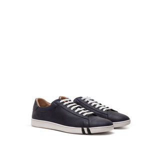 Bally Elegant Blue Leather Sneakers For Men - Ginchy