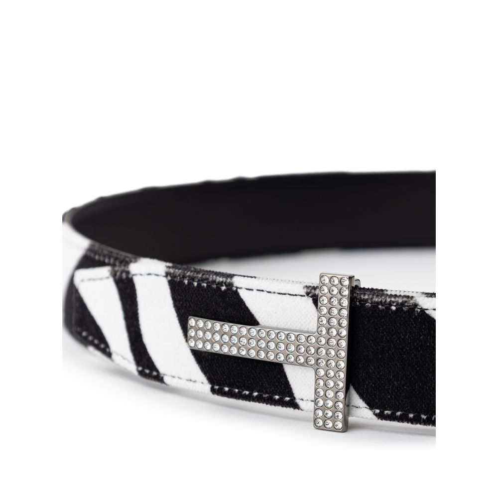 Tom Ford Black And White Leather Belt - Ginchy