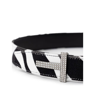 Tom Ford Black And White Leather Belt - Ginchy