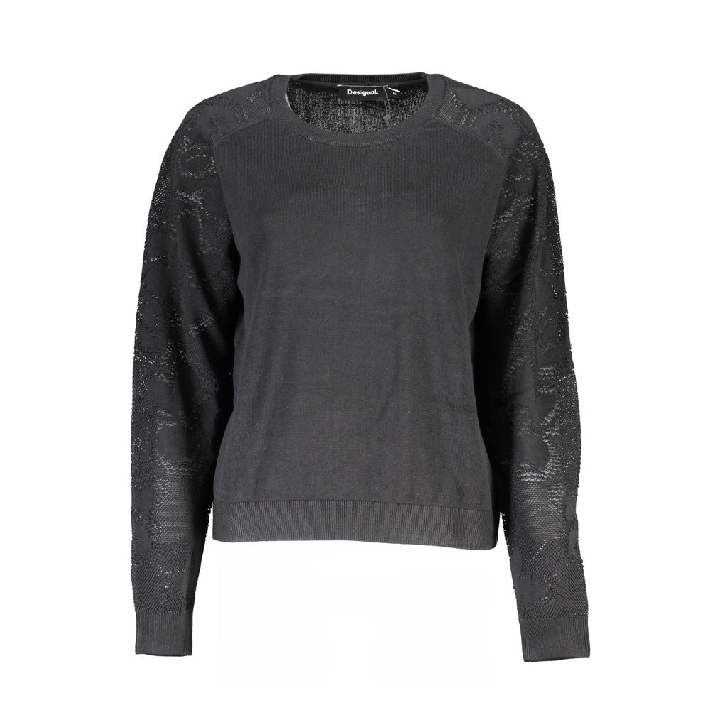 Desigual Black Cotton Sweater - Ginchy