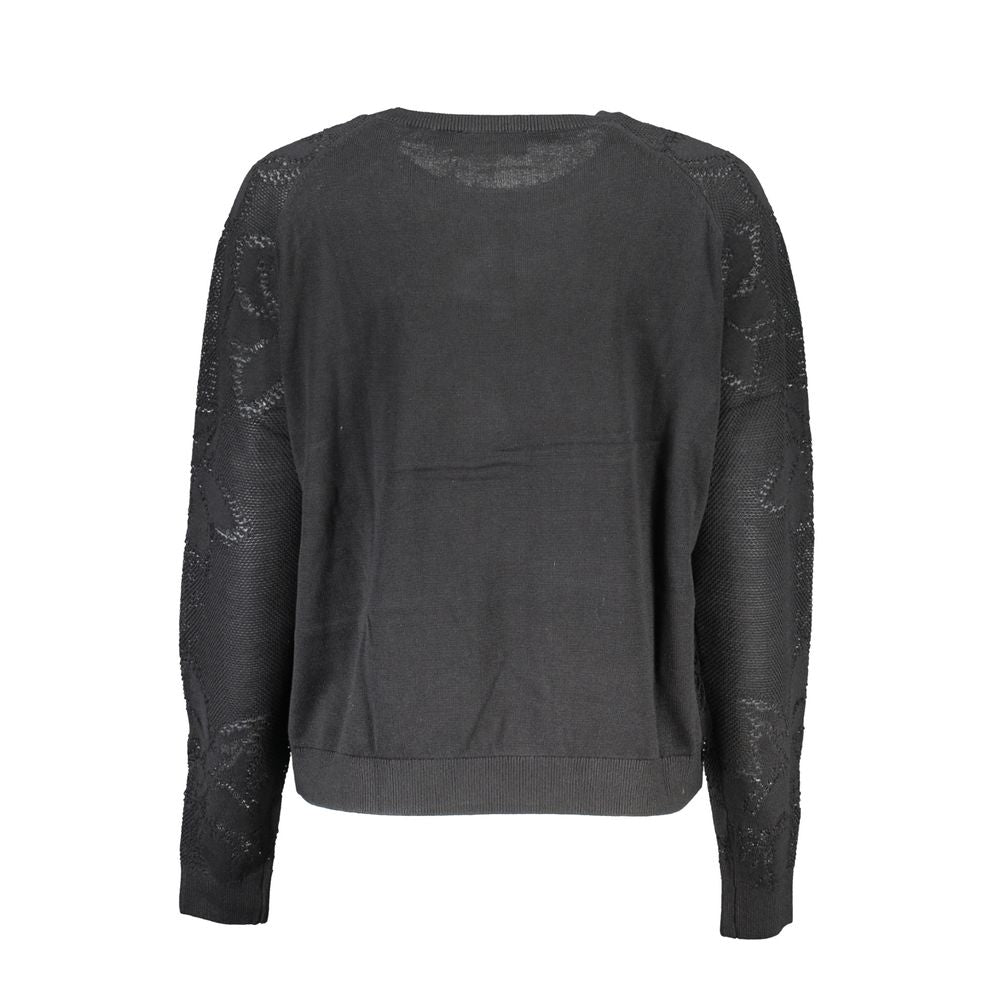 Desigual Black Cotton Sweater - Ginchy
