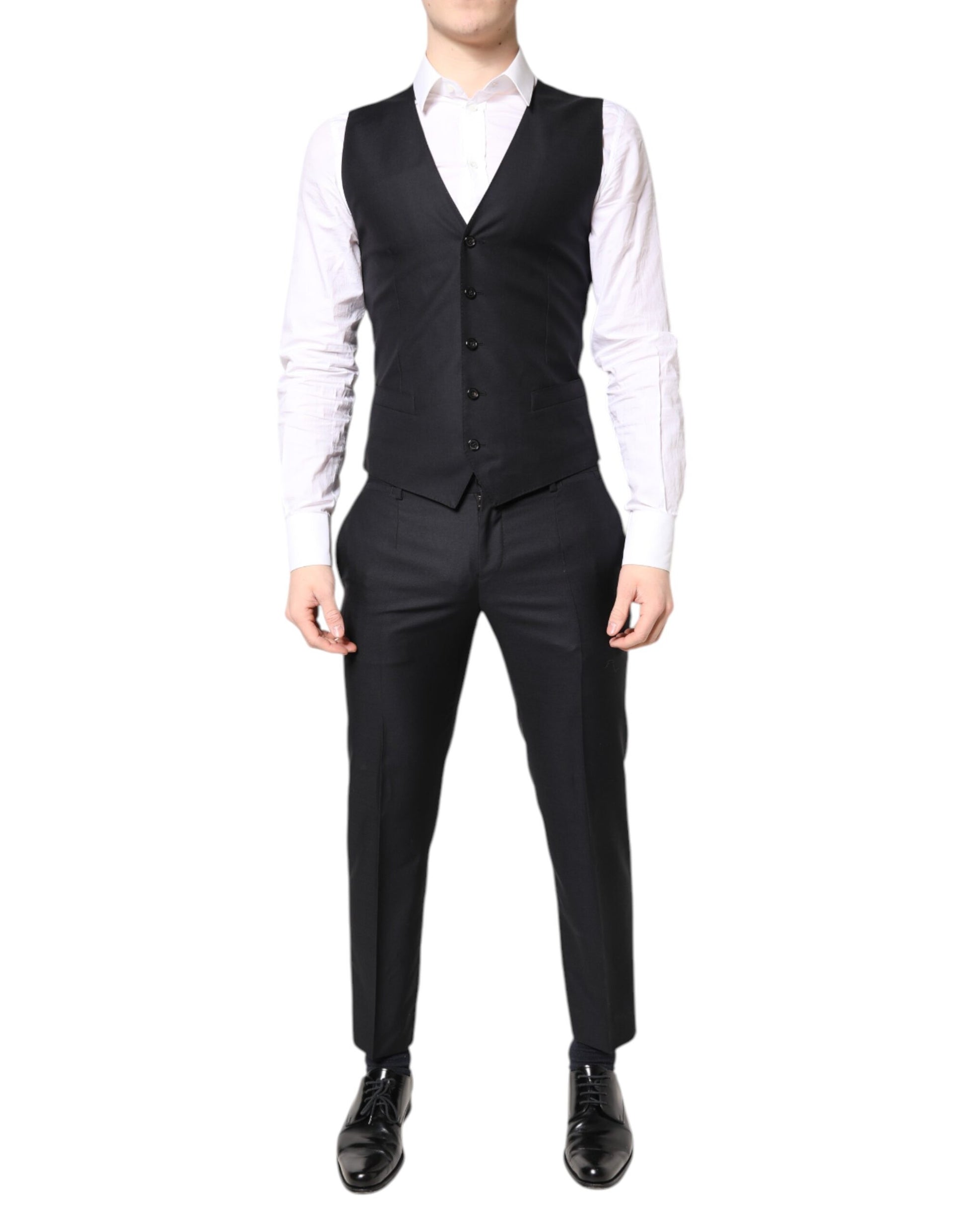 Dolce & Gabbana Blue MARTINI Wool Formal 3 Piece Suit