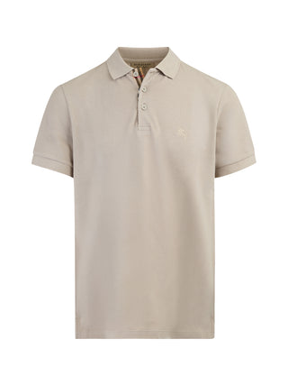 Burberry Pale Stone Cotton Collared Polo Shirt - Ginchy