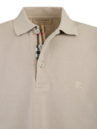 Burberry Pale Stone Cotton Collared Polo Shirt - Ginchy