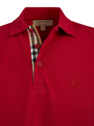 Burberry Red Cotton Collared Polo Shirt - Ginchy