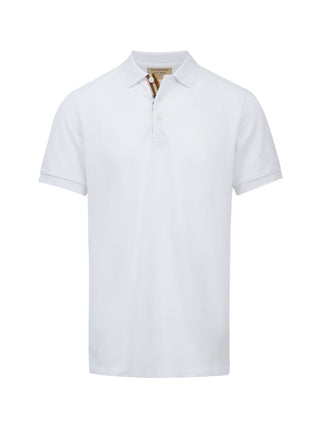 Burberry White Cotton Collared Polo Shirt - Ginchy