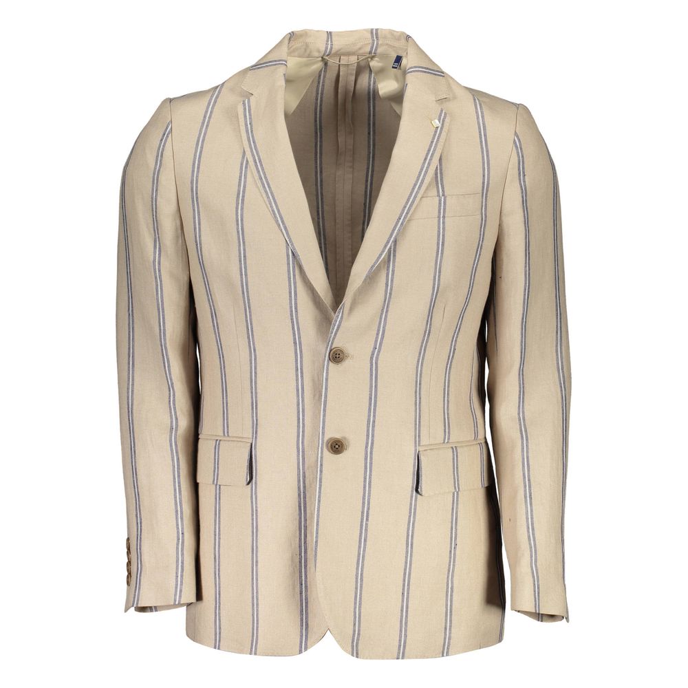 Gant Beige Linen Men Jacket - Ginchy