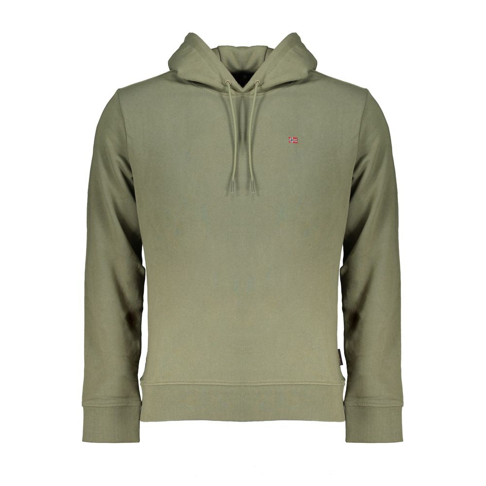 Napapijri Emerald Green Hooded Sweatshirt with Embroidery - Ginchy