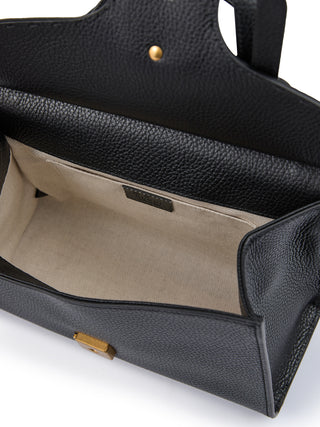Gucci Black Leather GG Marmont Handbag with Gold Hardware