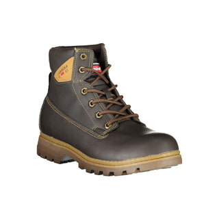 Carrera Rugged Brown Lace-Up Boots with Contrast Details - Ginchy