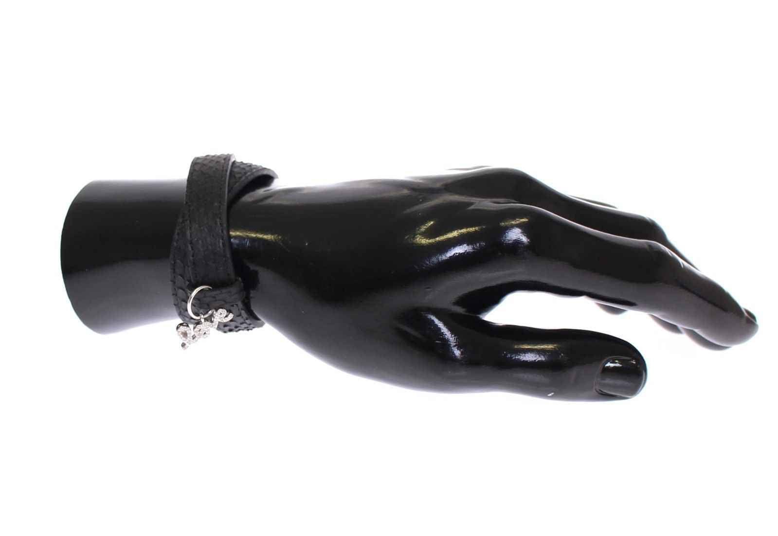 Nialaya Snakeskin CZ LOVE 925 Silver Bracelet