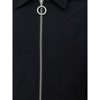 Ami Paris Black Polyester Jackets & Coat