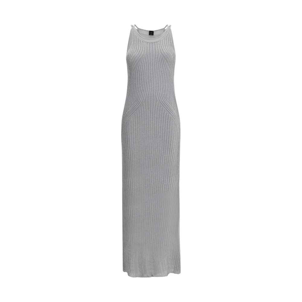 PINKO Metallic knit long Dress