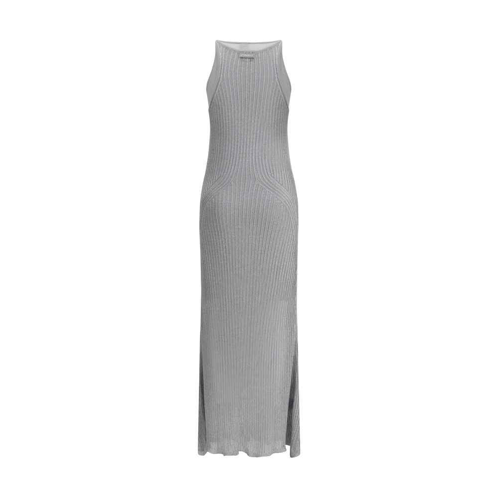 PINKO Metallic knit long Dress