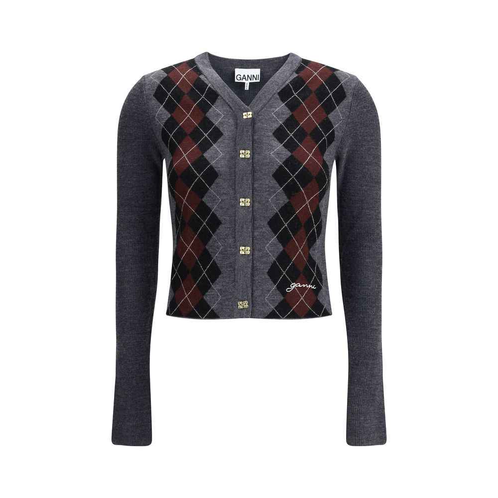 Ganni Check Cardigan