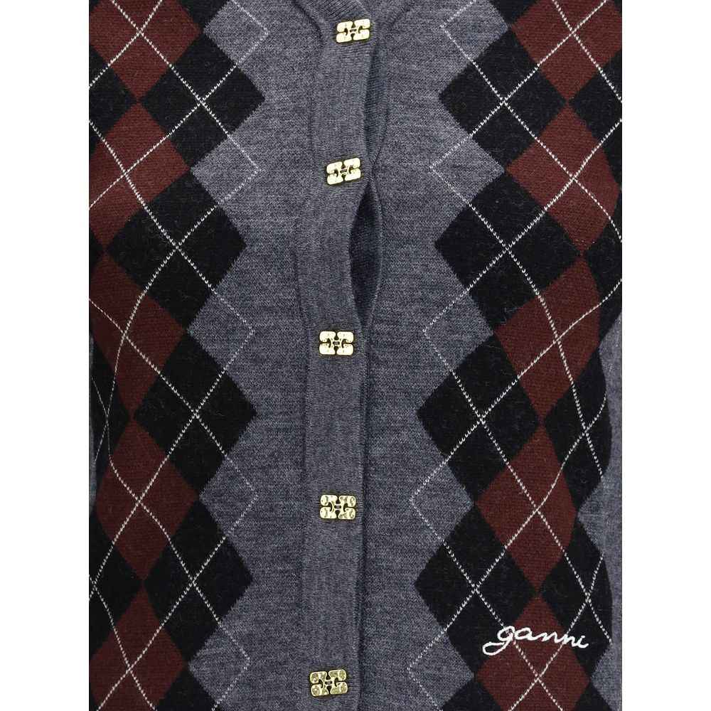 Ganni Check Cardigan