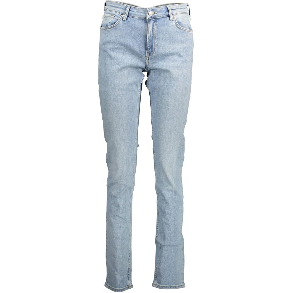 Gant Light Blue Cotton Women Jeans - Ginchy
