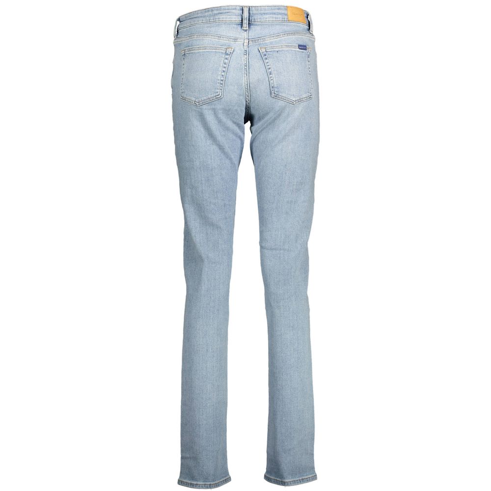 Gant Light Blue Cotton Women Jeans - Ginchy