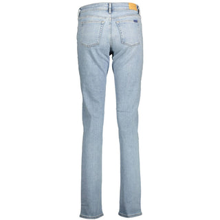 Gant Light Blue Cotton Women Jeans - Ginchy