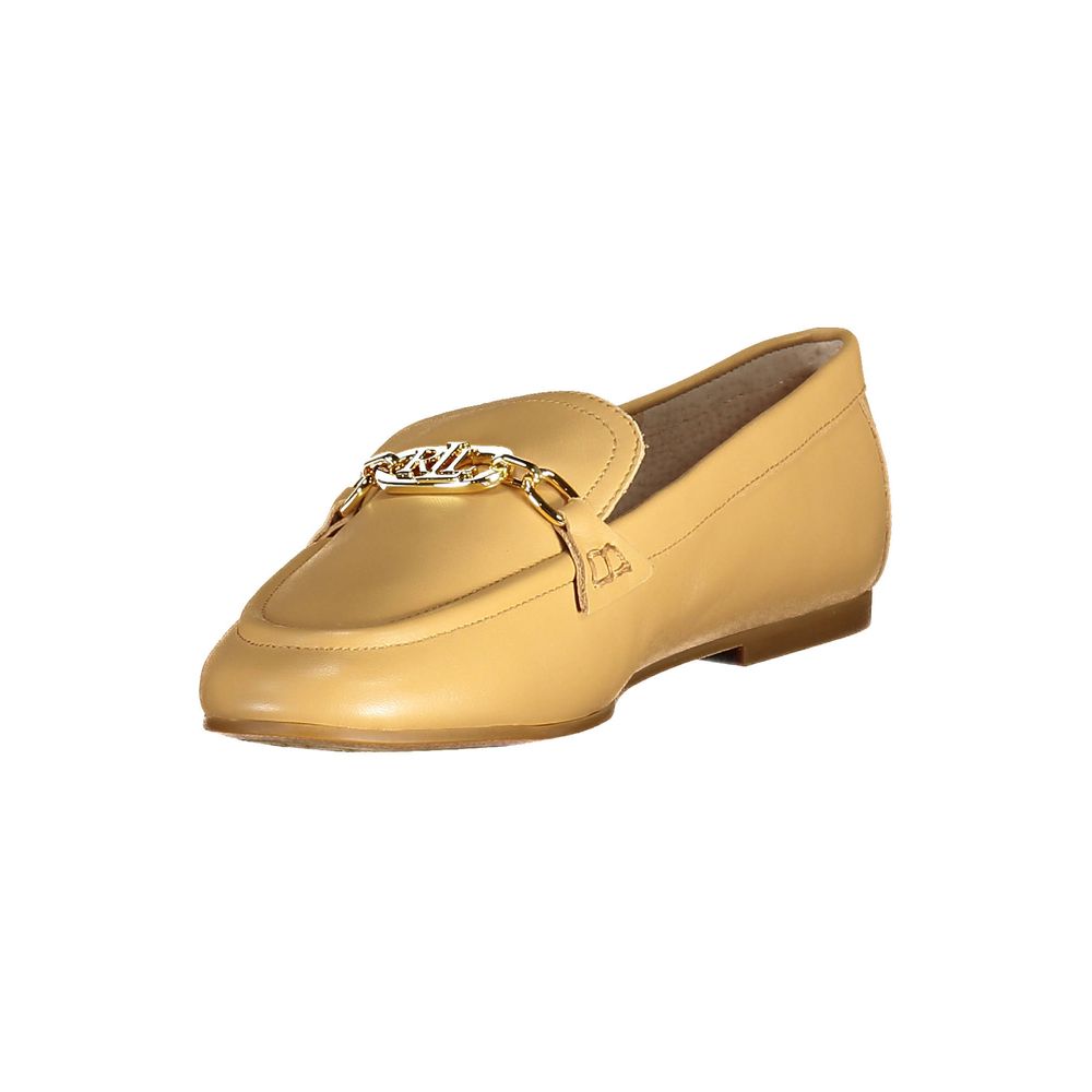 Ralph Lauren Beige Leather Flat Shoe - Ginchy