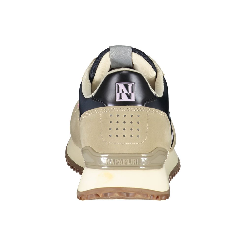 Napapijri Beige Lace-Up Sneakers with Contrasting Details - Ginchy