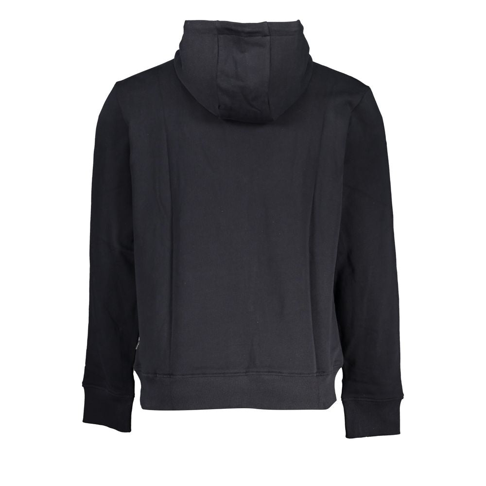 Napapijri Sleek Black Cotton Hooded Sweatshirt - Ginchy