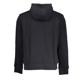 Napapijri Sleek Black Cotton Hooded Sweatshirt - Ginchy