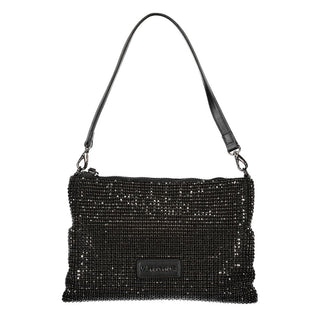 Mario Valentino Black Polyester Women Handbag with Rhinestone Details - Ginchy