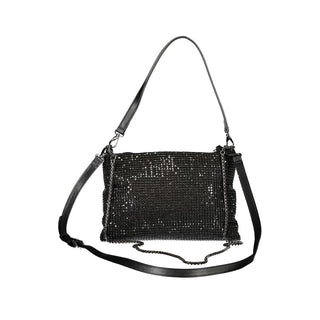 Mario Valentino Black Polyester Women Handbag with Rhinestone Details - Ginchy