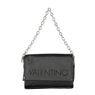 Mario Valentino Black Recycled Handbag with Chain Handle and Adjustable Straps