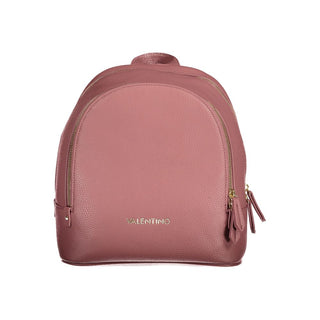 Mario Valentino Pink Polyethylene Backpack with Adjustable Straps and Pockets