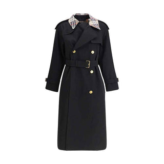 Burberry Castleford long Trench Coat with Check collar