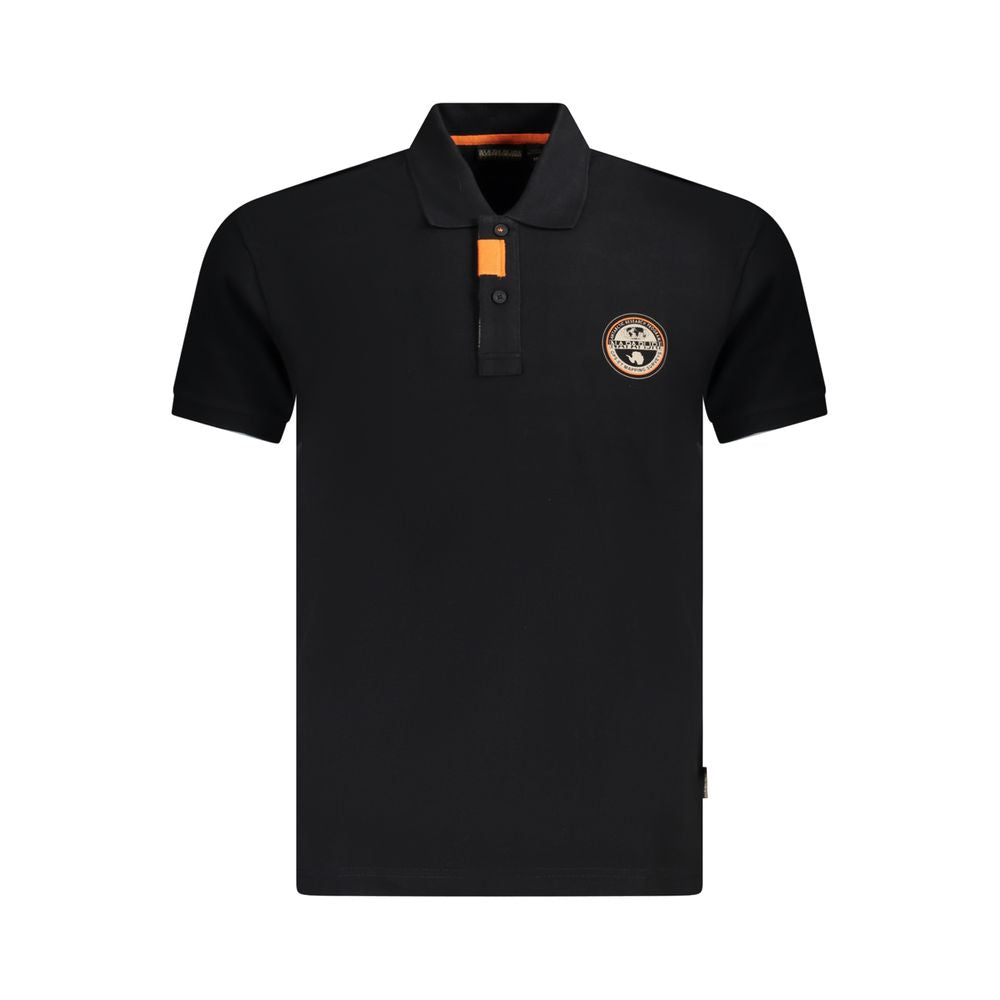 Napapijri Black Cotton Men Polo Shirt - Ginchy
