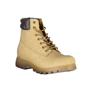 Carrera Dapper Beige Lace-Up Boots with Contrast Detailing - Ginchy