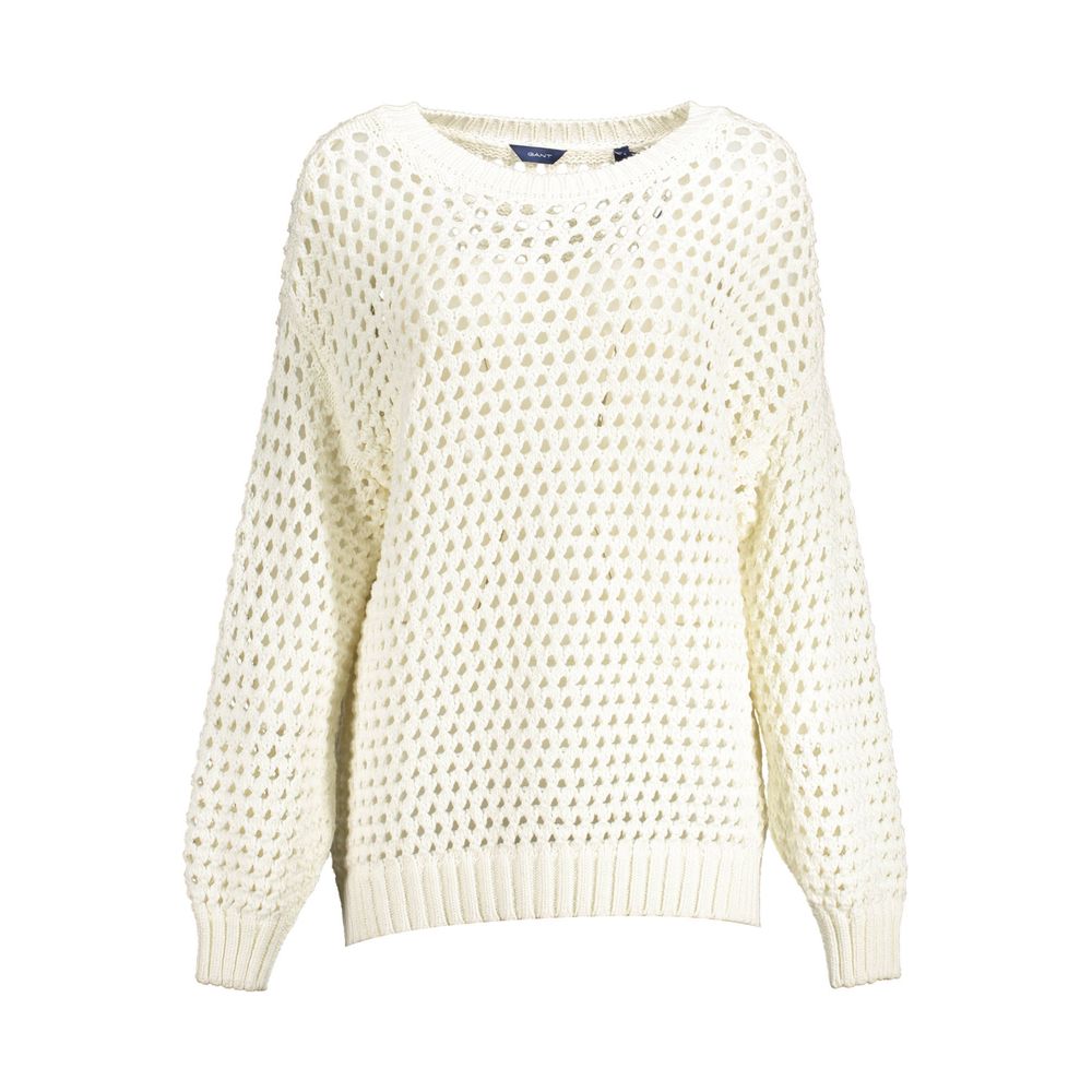 Gant White Cotton Women Sweater - Ginchy