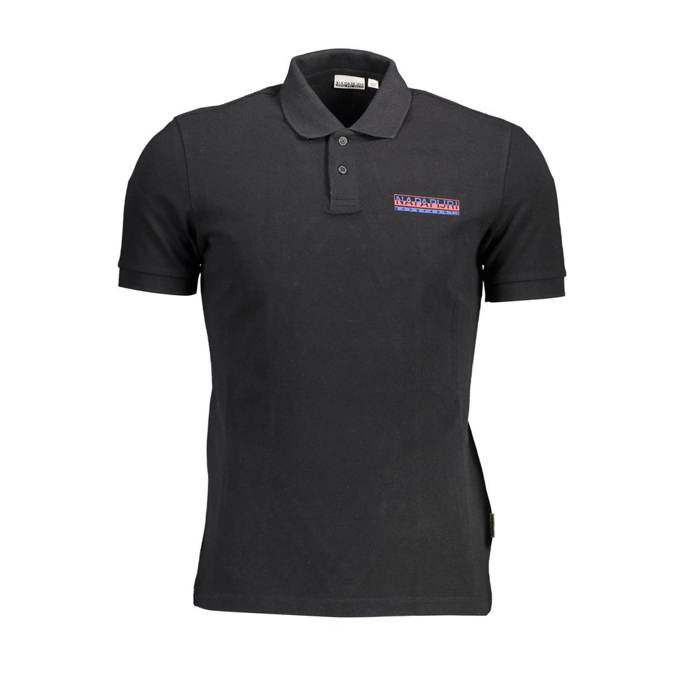 Napapijri Black Cotton Men Polo Shirt - Ginchy