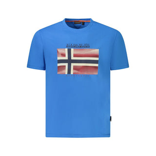 Napapijri Blue Cotton Men T-Shirt - Ginchy