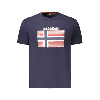 Napapijri Blue Cotton Men T-Shirt - Ginchy