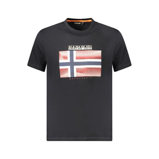 Napapijri Black Cotton Men T-Shirt - Ginchy