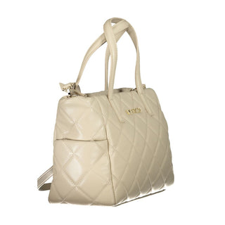 Mario Valentino Beige Recycled Handbag with Adjustable Strap