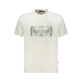 Napapijri White Cotton Men T-Shirt - Ginchy
